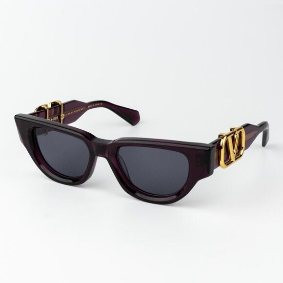 Valentino Women Sunglasses Crystal Purple Grey Cat Eye V - DUE VLS-103D-50 main image 4